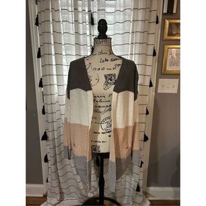 Pink Rose Tri Color Knit Cardigan Brand New with Tags Size XL Soft Cardigan